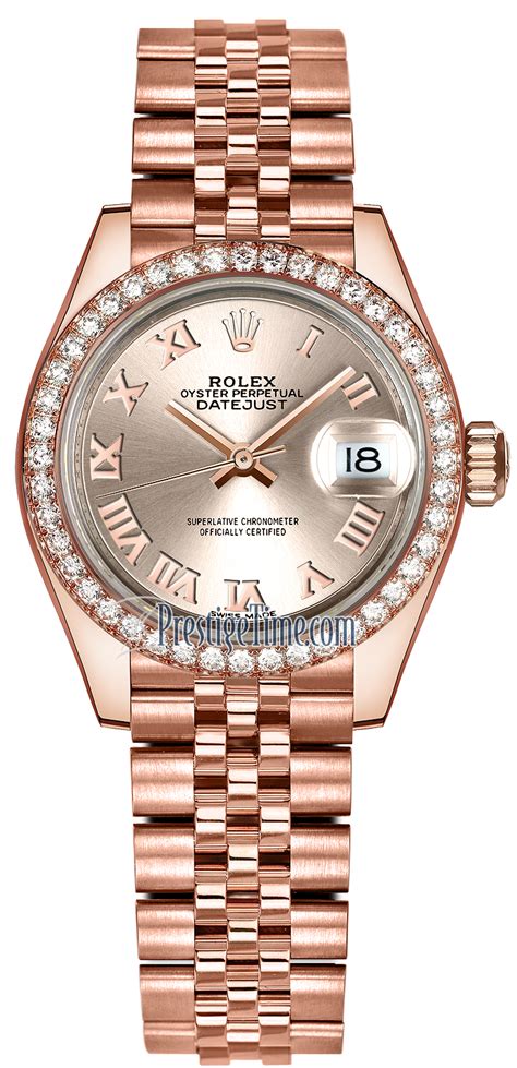 rolex lady datejust 28mm everose gold 279135rbr sundust index jubilee|rolex lady datejust dial.